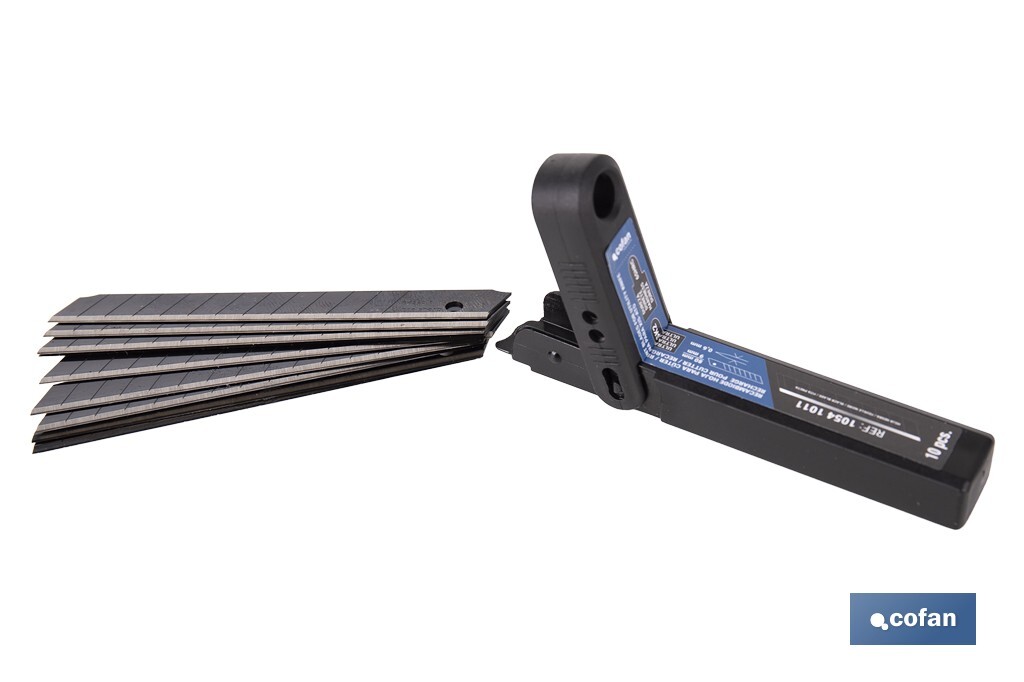 RECAMBIO 10 UDS. HOJA NEGRA SK2 65HRC PARA CÚTER 9 X 80 X 0,6 MM