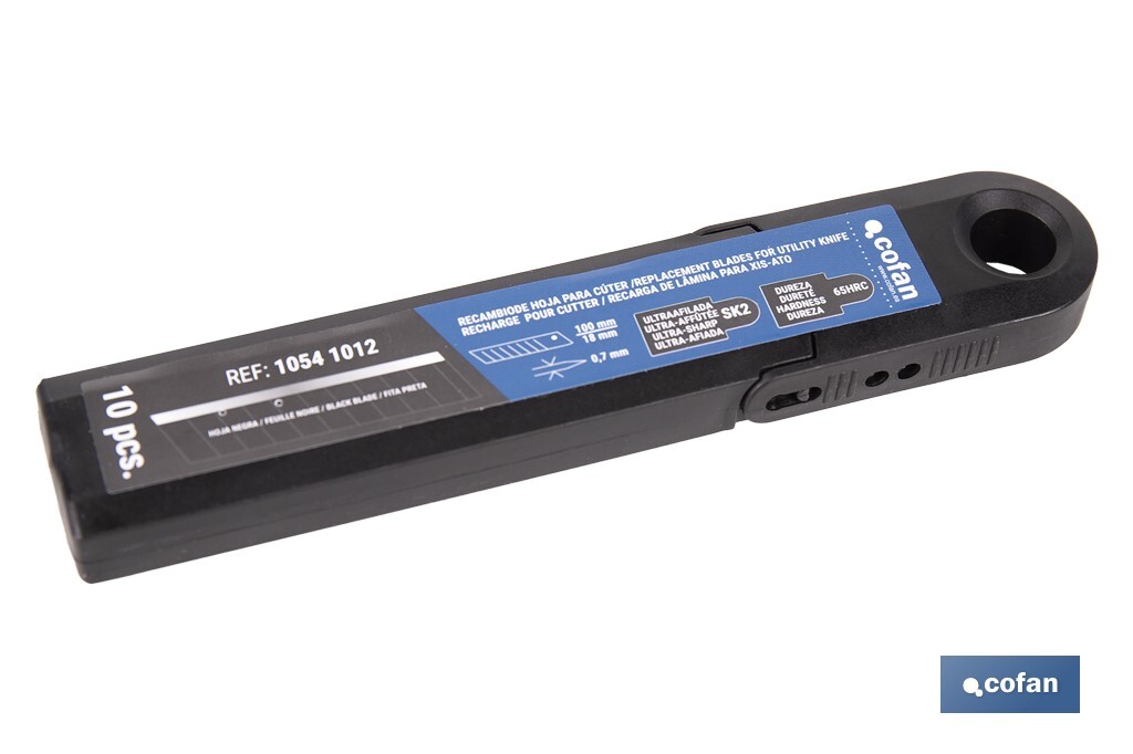 RECAMBIO 10 UDS. HOJA NEGRA SK2 65HRC PARA CÚTER 18 X 100 X 0,7 MM