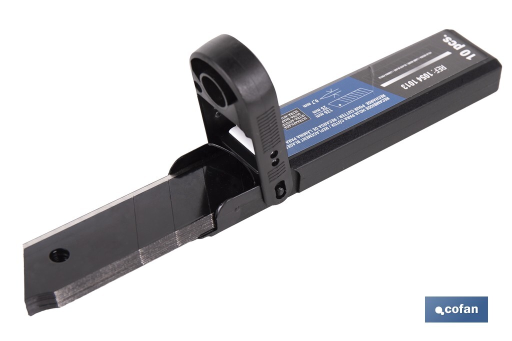 RECAMBIO 10 UDS. HOJA NEGRA SK2 65HRC PARA CÚTER 25 X 126 X 0,7 MM