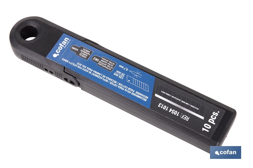 RECAMBIO 10 UDS. HOJA NEGRA SK2 65HRC PARA CÚTER 25 X 126 X 0,7 MM