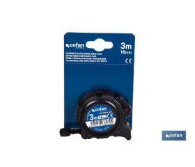 FLEXÓMETRO HOJA NEGRA DOBLE CARA 16 MM X 3 M