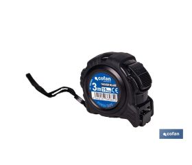 FLEXÓMETRO HOJA NEGRA DOBLE CARA 19 MM X 3 M