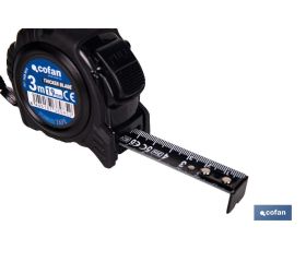 FLEXÓMETRO HOJA NEGRA DOBLE CARA 19 MM X 3 M