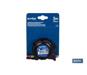 FLEXÓMETRO HOJA NEGRA DOBLE CARA 19 MM X 3 M