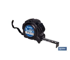 FLEXÓMETRO HOJA NEGRA DOBLE CARA 19 MM X 5 M