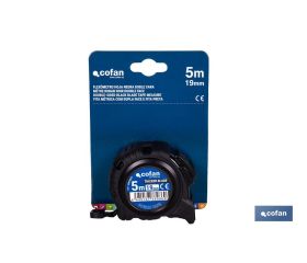 FLEXÓMETRO HOJA NEGRA DOBLE CARA 19 MM X 5 M