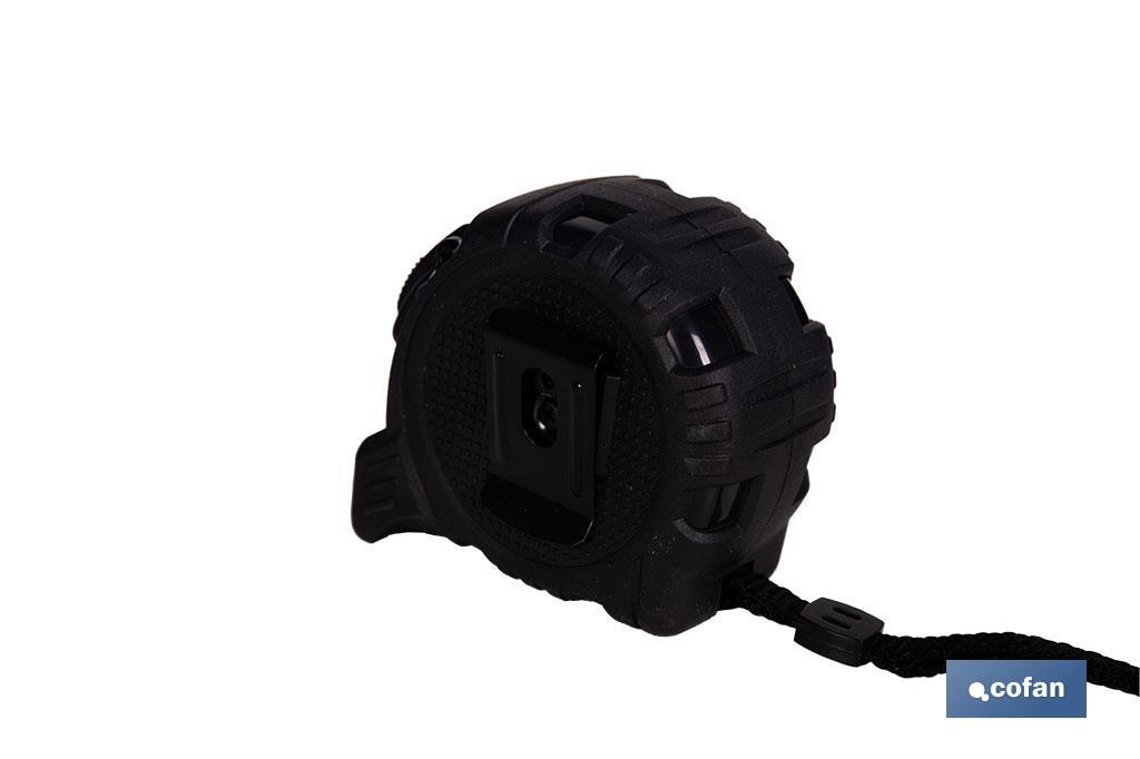 FLEXÓMETRO HOJA NEGRA DOBLE CARA 25 MM X 5 M