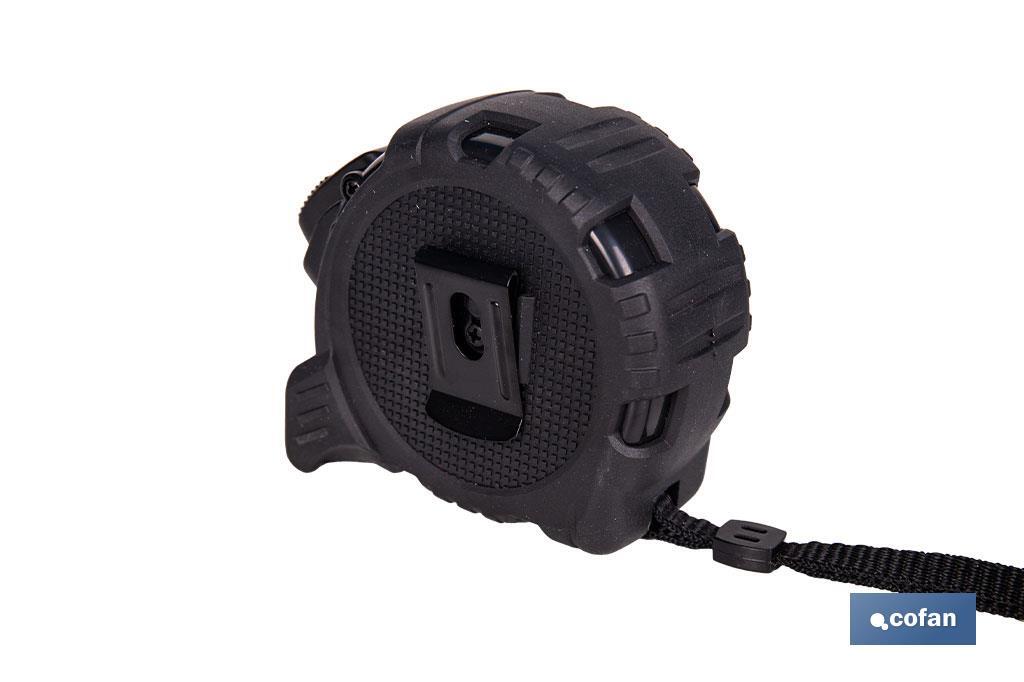 FLEXÓMETRO HOJA NEGRA DOBLE CARA 25 MM X 8 M