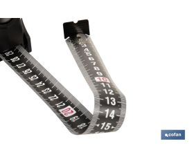 FLEXÓMETRO HOJA NEGRA DOBLE CARA 25 MM X 8 M