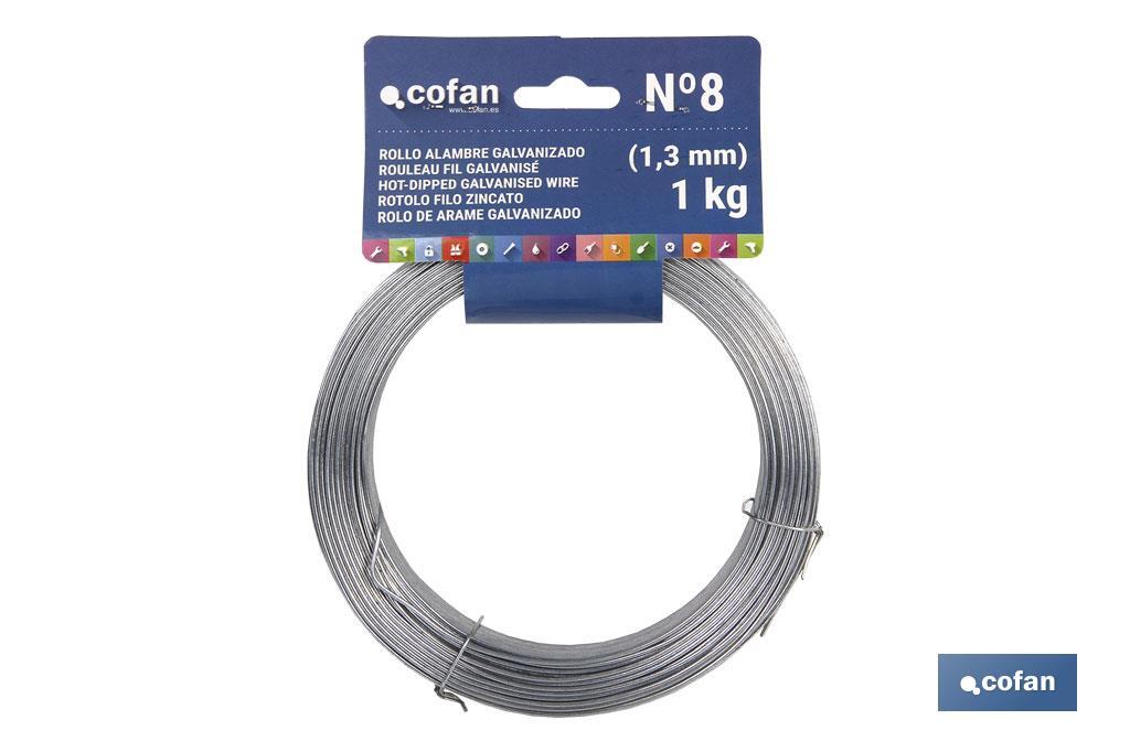 ROLLO ALAMBRE GALVANIZADO 1 Kg (1,1mm) Nº 6