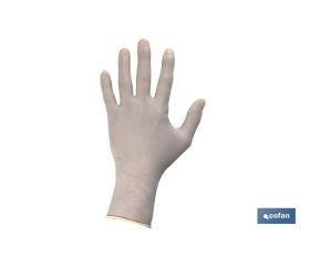 Caja dispensadora de 100 unidades de guantes de látex con polvo | Elásticos y maleables | Ideales contra bacterias