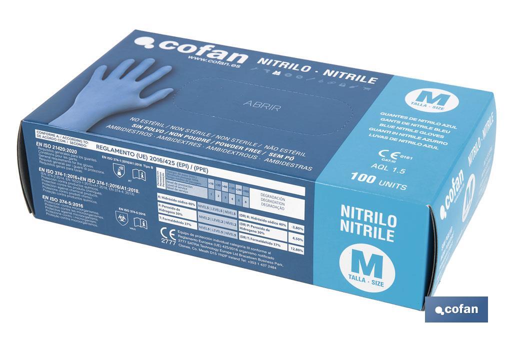 CAJA 100 UNDS. GUANTES DE NITRILO T - M