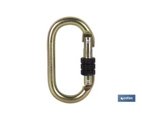 Mosquetón de seguridad | Con Roscado seguro | Resistencia 25kN | EN 362 |  Clase B I Cat lll