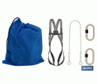 Conjunto arnés completo | 2 puntos anclaje | Cuerda seguridad | 2 mosquetones | EN 361/EN 354/EN 362