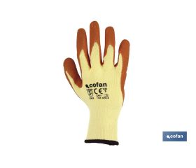 BLÍSTER DE GUANTE DE LÁTEX RUGOSO NARANJA TALLA 8 VENTA UNITARIA