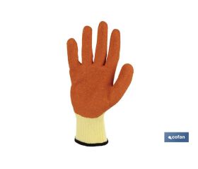 BLÍSTER DE GUANTE DE LÁTEX RUGOSO NARANJA TALLA 8 VENTA UNITARIA