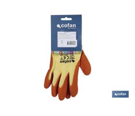 BLÍSTER DE GUANTE DE LÁTEX RUGOSO NARANJA TALLA 8 VENTA UNITARIA