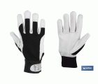 Guantes de vacuno con dorso de tela | Cierre de velcro | Muñequera elástica | Protección y seguridad | Comodidad y confort