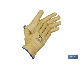 Guantes de piel de vacuno con forro interior | Forro interior de algodón | Resistentes al frío | Seguros y cómodos
