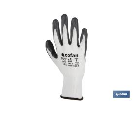 BLÍSTER DE GUANTE DE NITRILO 100 % IMPREGNADO DE PU GRIS  TALLA 7 VENTA UNITARIA