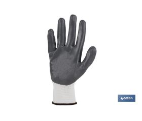 BLÍSTER DE GUANTE DE NITRILO 100 % IMPREGNADO DE PU GRIS  TALLA 7 VENTA UNITARIA