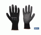 GUANTE 100%  POLIEST.IMPREG. PU NEGRO T-10