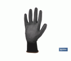 GUANTE 100%  POLIEST.IMPREG. PU NEGRO T-10