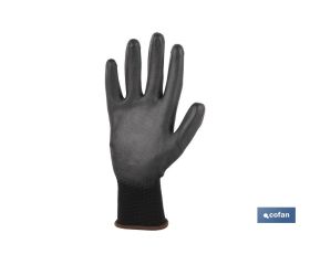BLÍSTER DE GUANTE DE POLIÉSTER 100 % IMPREGNADO DE PU NEGRO TALLA 8 VENTA UNITARIA