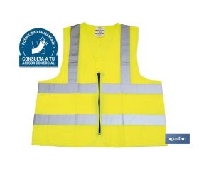 Chaleco Amarillo de alta visibilidad | Con cierre de cremallera | Varias Tallas Disponibles