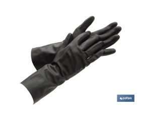 Guantes de neopreno negros | Ideales para el contacto con ácidos y detergentes | Perfectos para metalurgia y mecánica