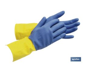 Guantes de menaje reforzados | 100 % de látex | Ideal para el contacto con detergentes, solventes y productos químicos