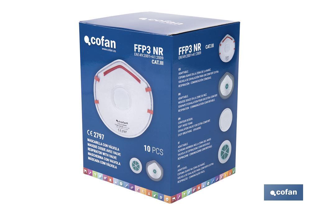 MASCARILLA PROTEC. C/VALVULA CE FFP3 NR