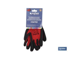 GUANTE IMPREGNADO SANDY COATED ROJO/NEGRO TALLA 11