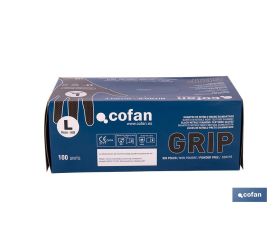 CAJA 100 UDS. GUANTES DE NITRILO NEGRO DIAMANTADO 8,5 G TALLA L