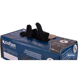 CAJA 100 UDS. GUANTES DE NITRILO NEGRO DIAMANTADO 8,5 G TALLA L