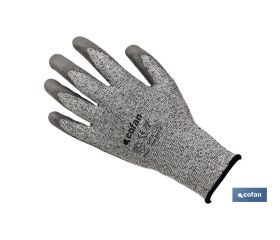 GUANTE ANTICORTE IMPREGNADO PU GRIS T-10 venta unitaria