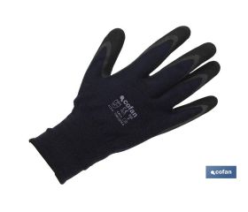 GUANTE SOPORTE POLIESTER IMPREGNADO LATEX NEGRO T-7