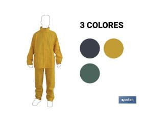Traje de Agua | Fabricado en PVC y Poliuretano | Varios Colores | Con dos Bolsillos y Capucha oculta en el Cuello