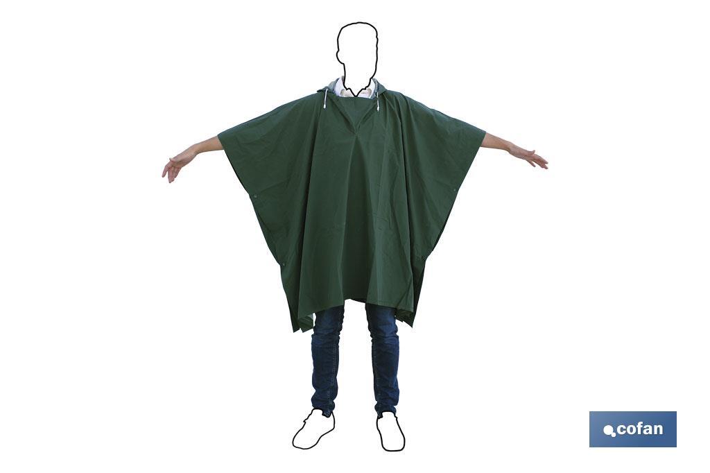 PONCHO DE AGUA VERDE PVC/POLIESTER TALLA ÚNICA