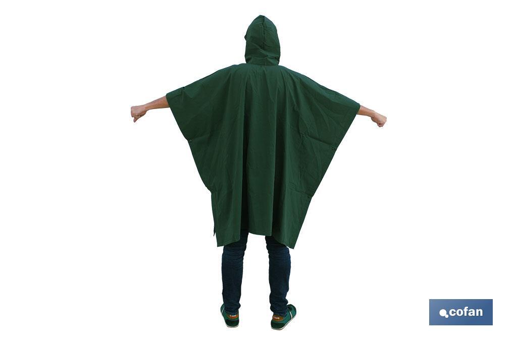 PONCHO DE AGUA VERDE PVC/POLIESTER TALLA ÚNICA
