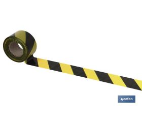 CINTA BALIZAM. AMARILLA/NEGRA 80MM X 200MTS