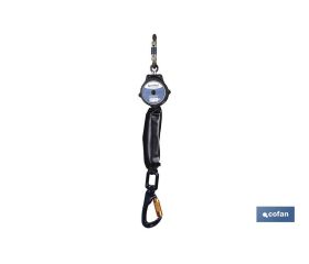 Anticaídas Retráctil con Absorbedor de Energía | Cable 2 m | Aguanta 140 kg Máximo