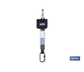 Anticaídas Retráctil con Absorbedor de Energía | Cable de 2,5 m | Aguanta 140 kg Máximo