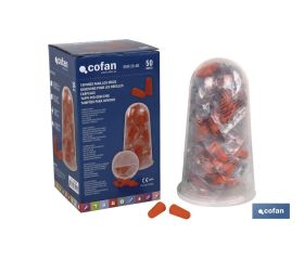 Tapones de Protección Auditiva | Pack de 50 unidades | Tapones desechables en color naranja