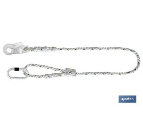 Cuerda de seguridad para posicionamiento de sujeción | Cordón de seguridad con ajustador y 2 mosquetones