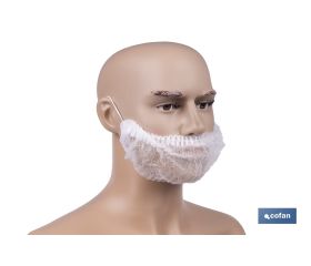 Cubrebarbas desechables | Material: polipropileno | Color: blanco | Talla única | Disponibles en packs de 100 unidades