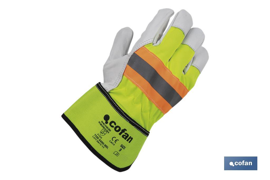 GUANTE VACUNO AMERICANO AMARILLO FLÚOR TALLA 10