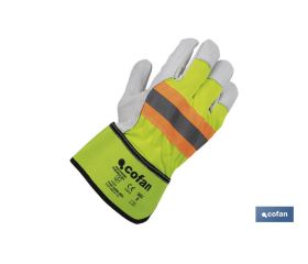 GUANTE VACUNO AMERICANO AMARILLO FLÚOR TALLA 10