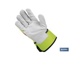 GUANTE VACUNO AMERICANO AMARILLO FLÚOR TALLA 10