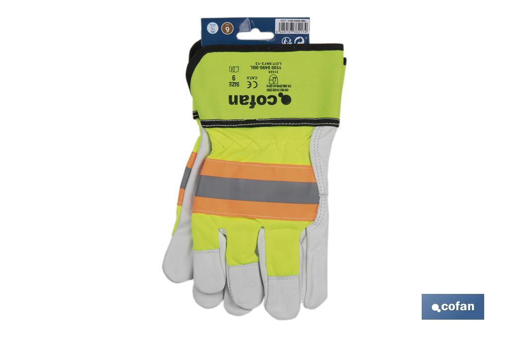 GUANTE VACUNO AMERICANO AMARILLO FLÚOR TALLA 10